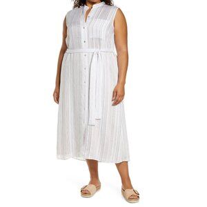 Vince Stripe Sleeveless Shirtdress XXXL NWT